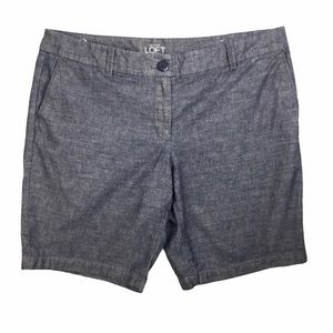 LOFT Dark Chambray Bermuda Shorts